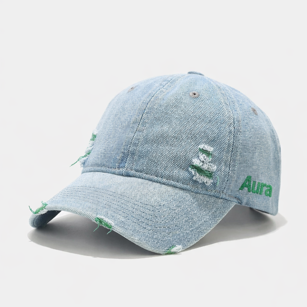 Aura - Vintage Washed Denim Unisex Street Snapback Cap