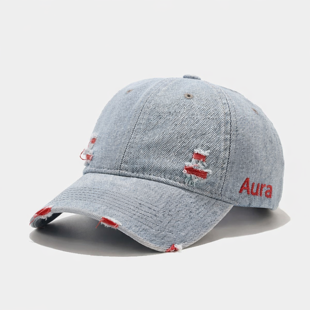 Aura - Vintage Washed Denim Unisex Street Snapback Cap