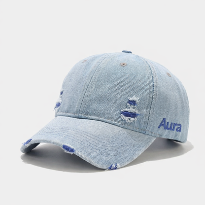 Aura - Vintage Washed Denim Unisex Street Snapback Cap
