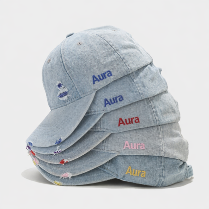 Aura - Vintage Washed Denim Unisex Street Snapback Cap