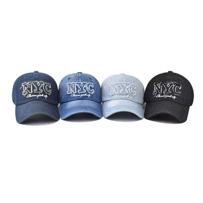Vintage Washed Denim Cap – Minimal Retro Street Baseball Hat