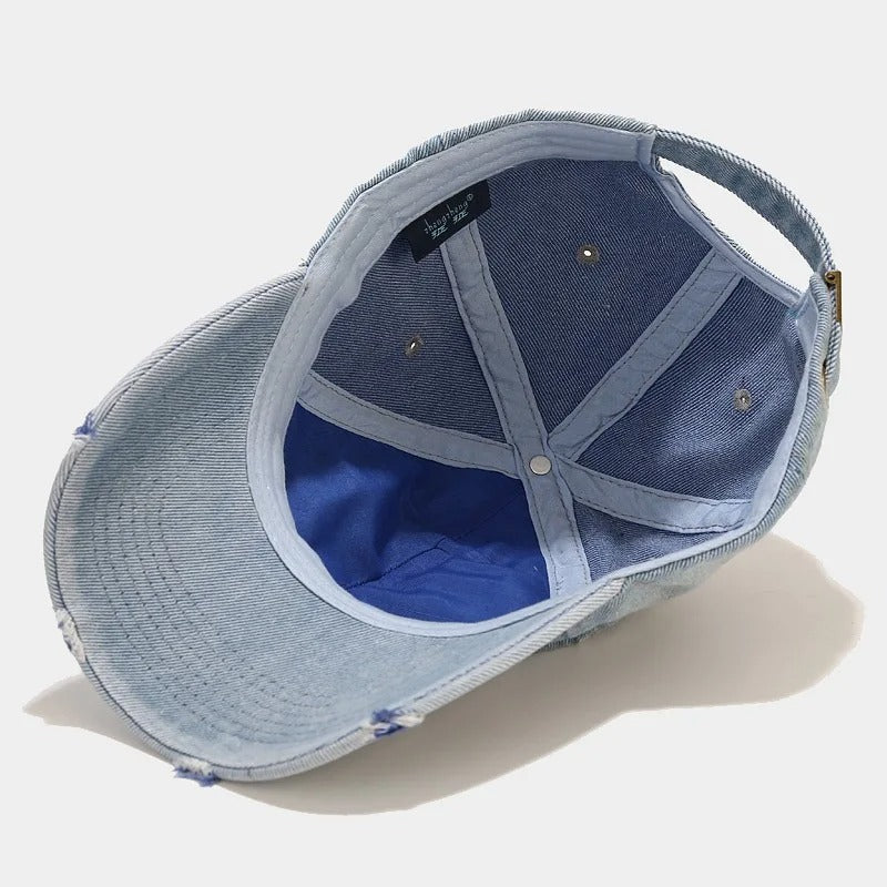 Aura - Vintage Washed Denim Unisex Street Snapback Cap