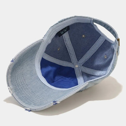 Aura - Vintage Washed Denim Unisex Street Snapback Cap
