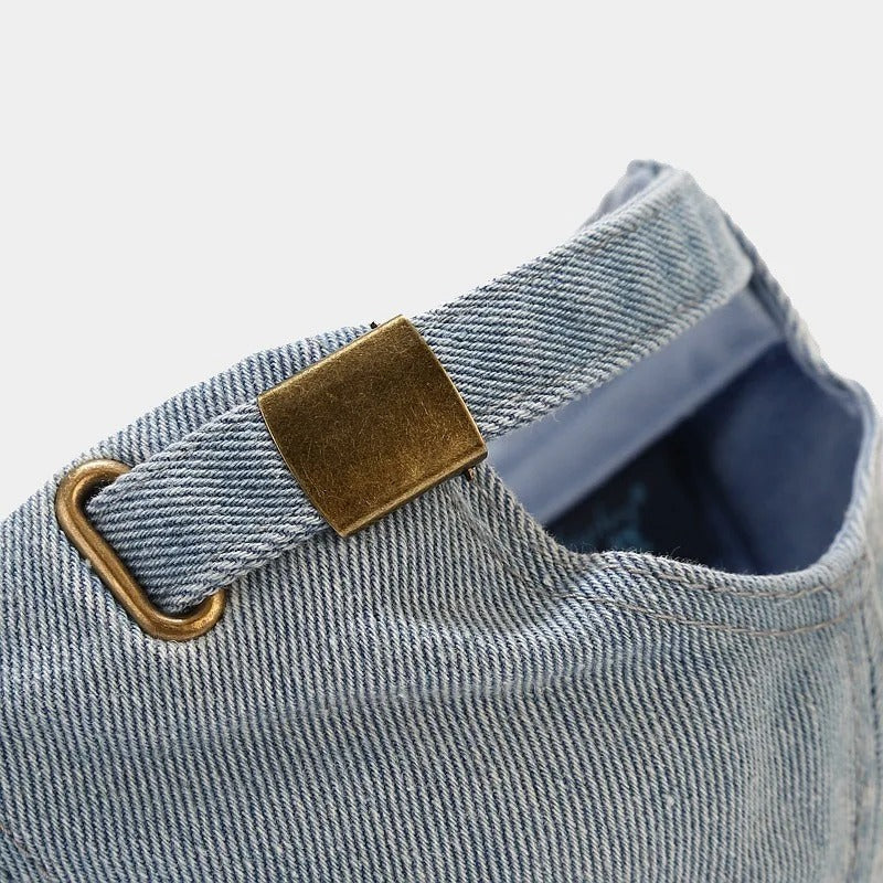 Aura - Vintage Washed Denim Unisex Street Snapback Cap