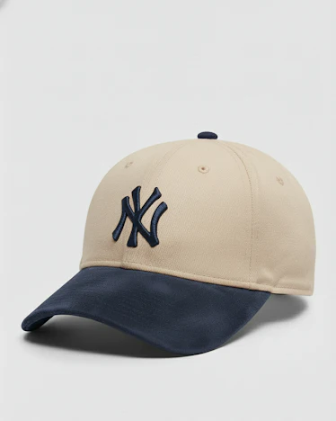 NY Suede Cap – Blue & Beige Premium Baseball Hat