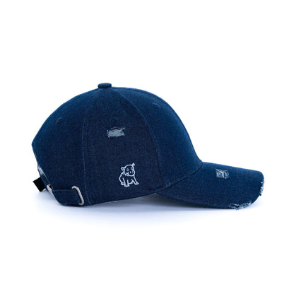 Distressed Denim Cap – Vintage Washed Streetwear Baseball Hat