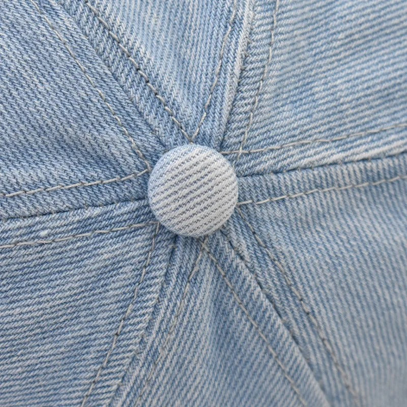 Vintage Washed Denim Cap – Minimal Retro Street Baseball Hat